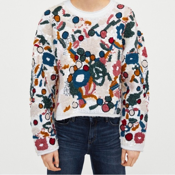 Zariah Embellished Keyhole Ribbed Sweater